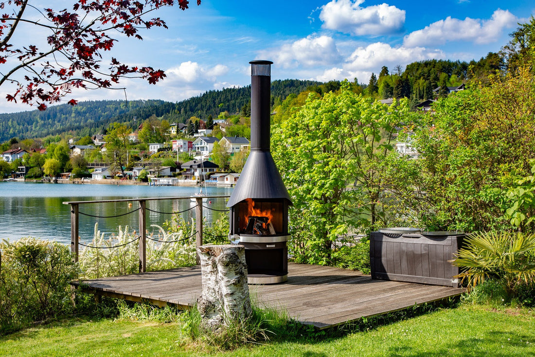 Cheminée de jardin HERMAPRO inox noir-anthracite