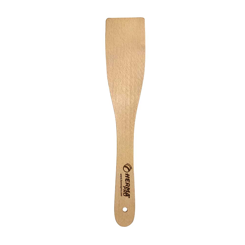 Spatule en hêtre HERMAPRO 30 cm pour plancha et wok