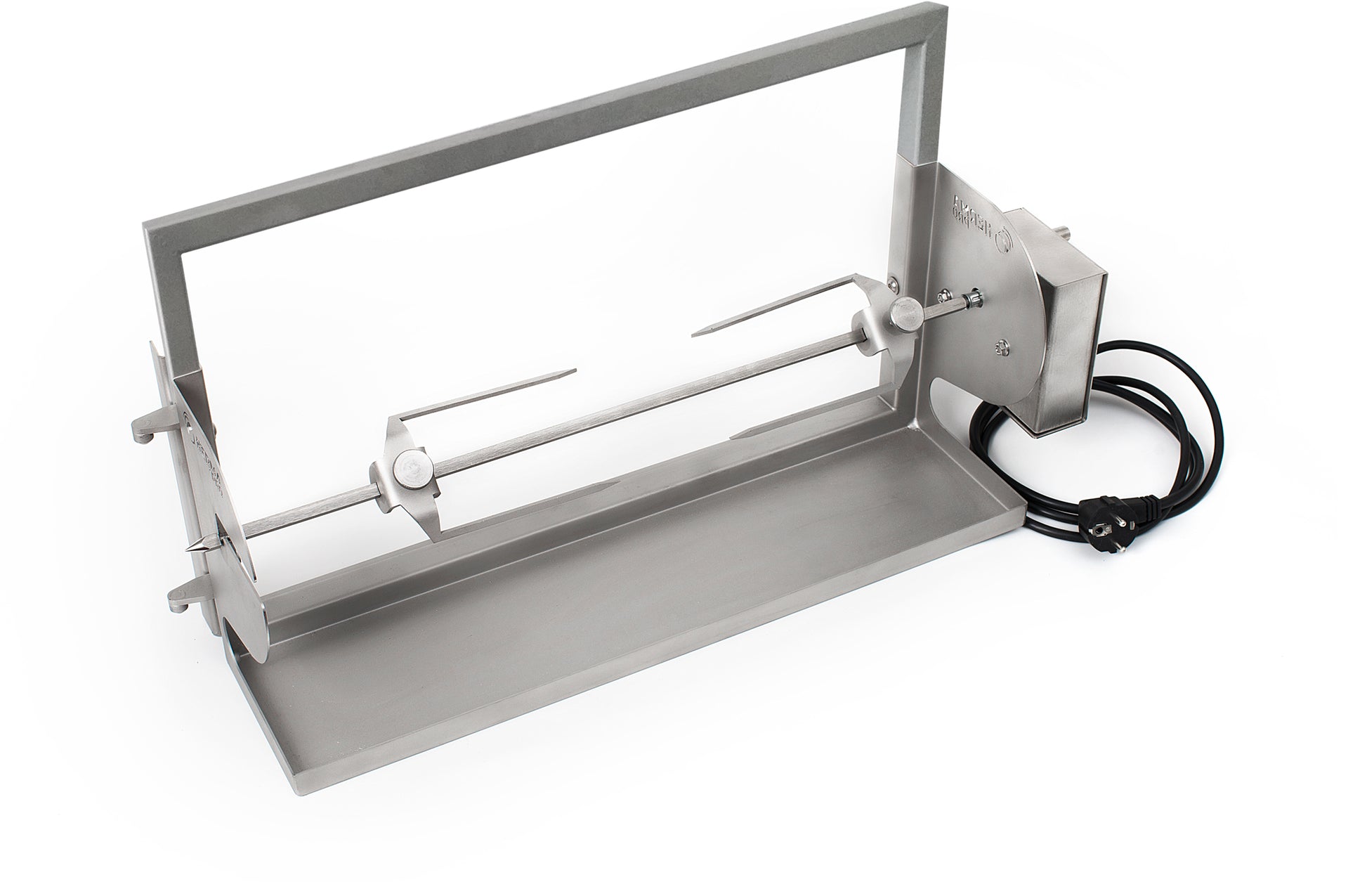 Tournebroche électrique HERMAPRO en inox pour cheminée Vario