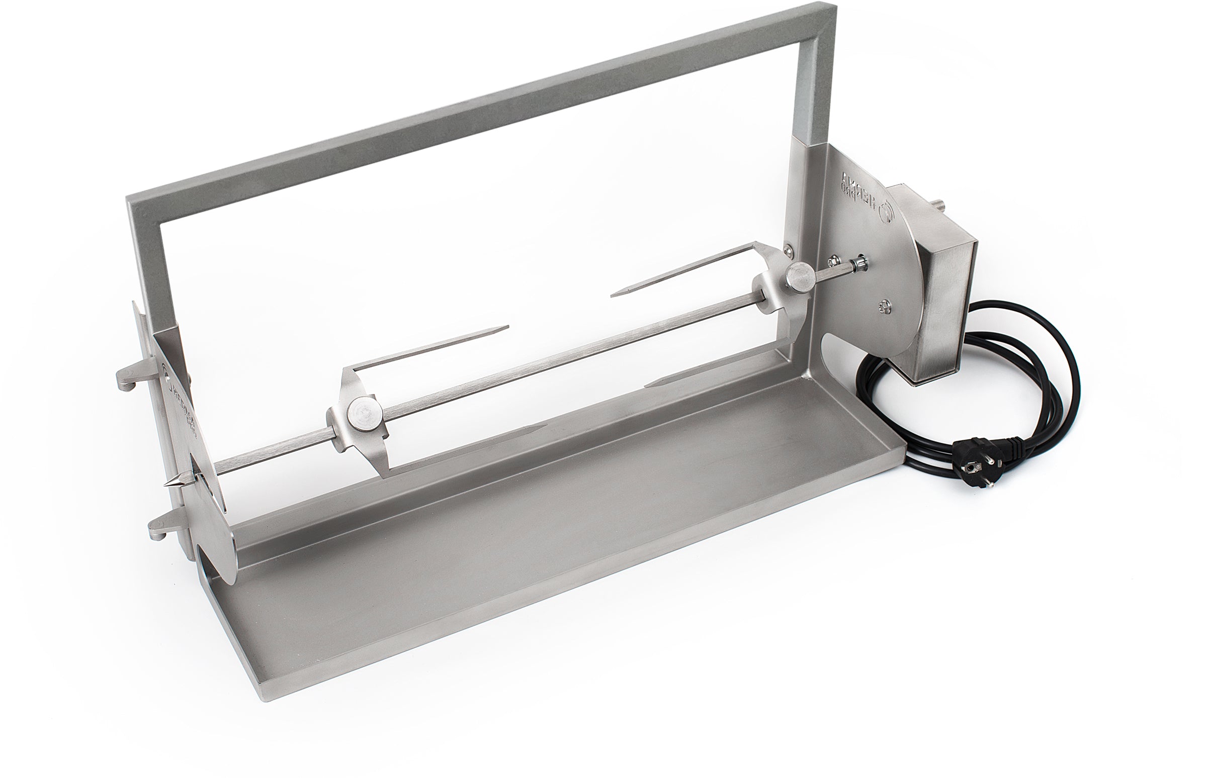Tournebroche électrique HERMAPRO en inox pour cheminée Vario